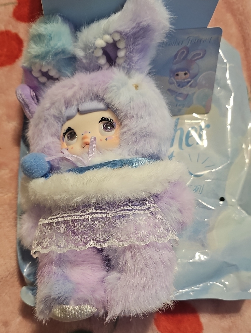Nommi Plush Bunny Doll in Pastel Purple and Blue  Fog